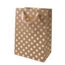 Gift bag nature dots gold 18x26x12cm