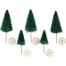 Christmas Spruce Trees, H: 40+60mm, 5 pc, 1 Pack