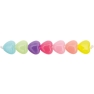 Heart beads, pastel, small, 35pcs, 12x11x5mm
