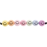 Smiley beads, round, rainbow pastel 21 pcs, Ø 10 mm