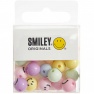 Smiley beads, round, rainbow pastel 21 pcs, Ø 10 mm