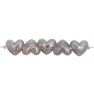 Heart beads holographic, grey, 12 pcs, ca. 17x15x9mm