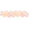 Heart beads holographic, rose, 12 pcs, ca. 17x15x9mm