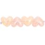 Heart beads holographic, rose, 12 pcs, ca. 17x15x9mm