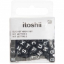 Itoshii pärlid Letter mix, must, 99tk, 6x6mm 