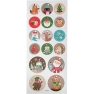 Stickers Christmas, sheet 10x23 cm, approx. 21 pc, pastels, 1sheet