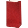 Paper Bags, h:17cm, red glitter