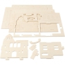 3D Wooden Construction Kit, House with balcony, size 15,8x17,5x19,5cm 