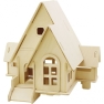 3D Wooden Construction Kit, House with ramp, size 22,5x17,5x20,5 , 