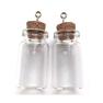 Mini Glass Vottles, with cork&screw, 22x40mm, 2pcs