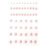 Self-Adhesive Pearls 3-7mm, 54pcs, pink