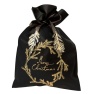 Present Bag L, wreath, black