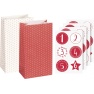 Advent Calendar Set 180 x 97 x 60 mm red/white