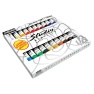 Studio acrylics, set of 20 assorted 20 ml tubes + 1 white bristles brush