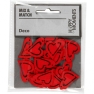 Heart, size 25x22 mm, thickness 1,7 mm, 20 pcs, red