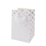 Gift bag white dots silver 12x18x10cm