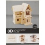 3D Wooden Construction Kit, House with balcony, size 15,8x17,5x19,5cm 