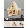 3D Wooden Construction Kit, House with ramp, size 22,5x17,5x20,5 , 