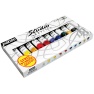 Studio acrylics, set of 10 assorted 20 ml tubes + 1 white bristles brush