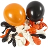 Õhupallid, ümar d:23-26cm, 10tk/ must-valge-oranž